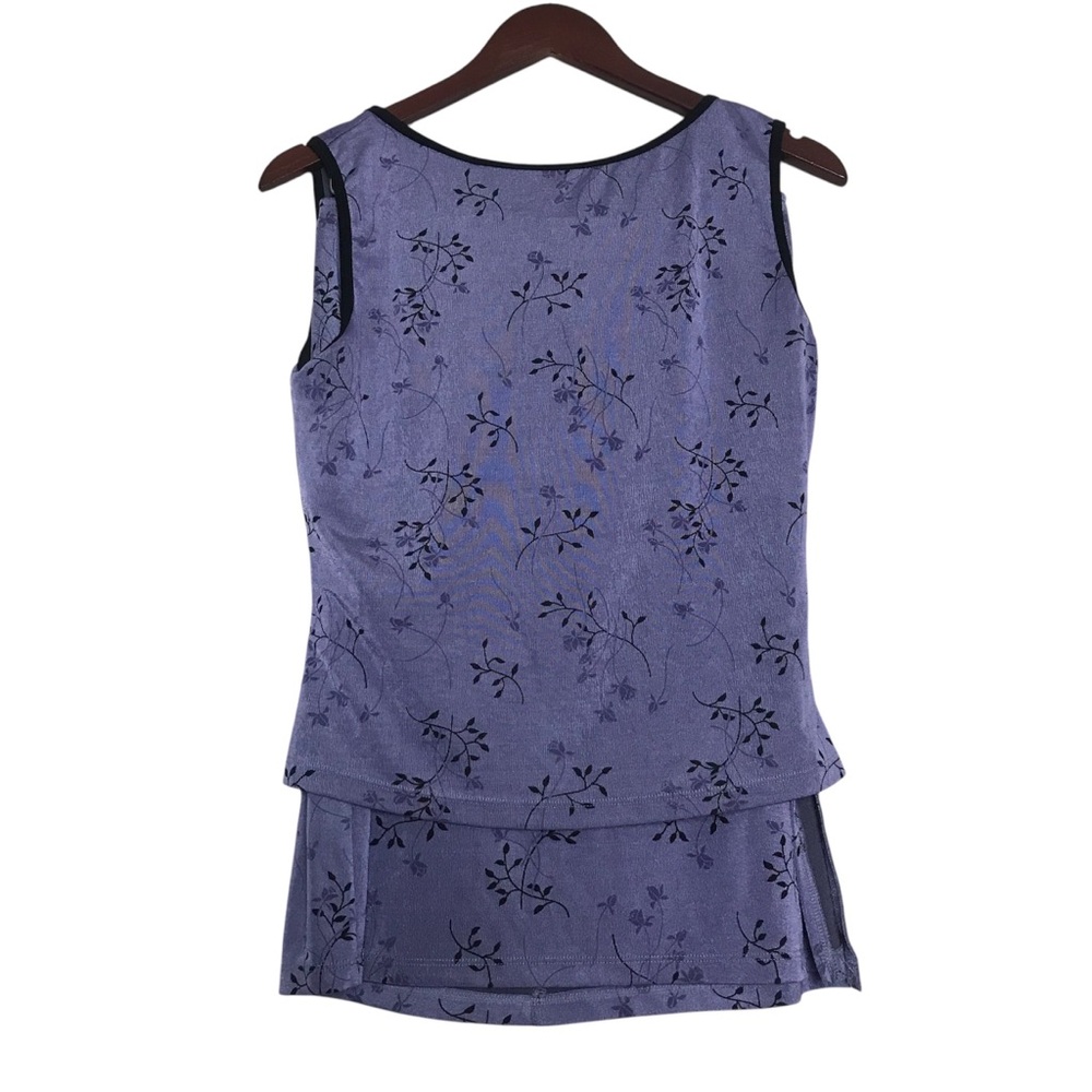 Vintage Eye Candy 90s Fairy Grunge Purple Floral Top & Skirt Set Large Slinky